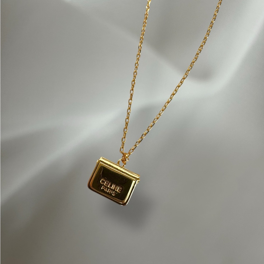 CELINE Paris Gold Bag Pendant Necklace - Picture 2 of 6